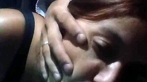 Suggestive Temptation of Sucking Uber Driver's Cock in Car for Ride Payment with Wet Cum in Mouth as Beautiful Babe's First Time