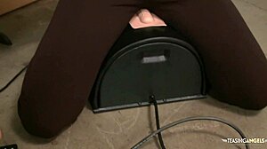 Brunette rides sybian sex toy with blowjob deepthroat doggystyle fucking and cumshot facial