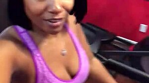 Cherokee Displays Big Ebony Ass on Treadmill Workout