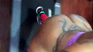 Cherokee Displays Big Ebony Ass on Treadmill Workout