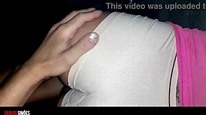 Thick-ass delicious brunette rides well-hung friend's big cock with hunger in homemade lingerie session