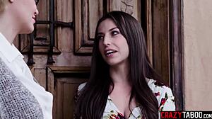 Spencer bradley dives into indica monroe's pussy as lesbian stepsisters!