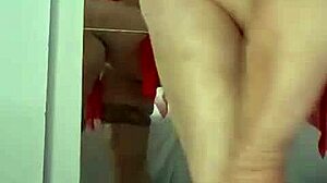 Are you watching mom apply cream in her underwear?