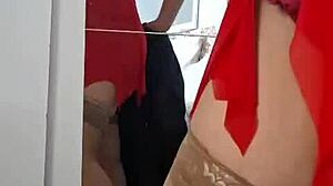 Are you watching mom apply cream in her underwear?