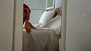 Are you watching mom apply cream in her underwear?