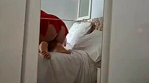 Are you watching mom apply cream in her underwear?