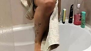 hey my step sister lets me watch her shower with those big tits and wet body it's a total voyeur fantasy