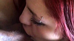 Amateur redhead pornstar delivers detailed blowjob and handjob in close up scene with passion