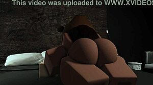 Bear girl takes control riding boyfriend's big cock with blowjob and handjob dominance