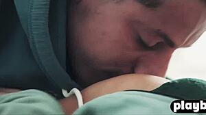 Horny Brunette Couple's Sensual Winter Day Delight!