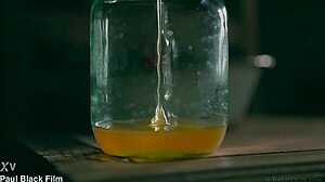 I love this Honey erotic art with Paul Black, it's got that kinky toy play in the cinema... wait, no, more like black toys and erotic vibes.