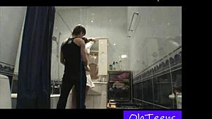 Hey, what if these two teen 18+ girlfriends have some steamy bath fun in the dorm shower?