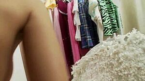 Whoa, this slim teen Angelina is fingering her shaved pussy with a vibrator until she hits that juicy orgasm