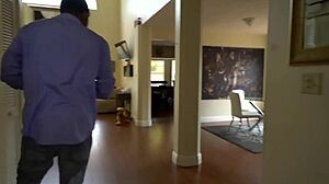 Cock starved wife takes on door-to-door salesman's huge tool with her 36 HH natural tits