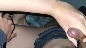 couldn't just stare at that brazilian cock, had to jerk it off for him in this amateur couple moment