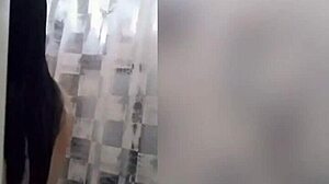 Cute latina showering