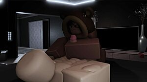 Bear girl takes control riding boyfriend's big cock with blowjob and handjob dominance