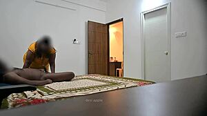 indian couple engages in missionary sex and blowjob with muslim maid jamila watching