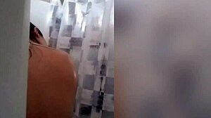 Cute latina showering