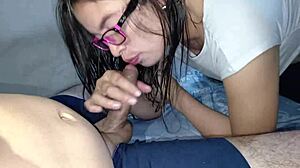 Mexican Student Blonde Gives Big Tits Blowjob to Teacher's Cock