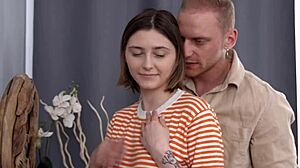 skinny teen 18+ fanky town hints at tight pussy double penetration in trailer