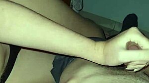 couldn't just stare at that brazilian cock, had to jerk it off for him in this amateur couple moment