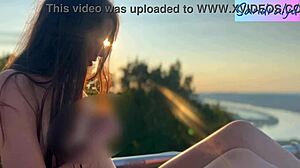 I feel so alive with nipple touches in this beautiful paradise setting as a pretty hungarian brunette enjoys the outdoors