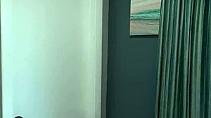 Red Eviee as busty stepsister caught spying on her stepbro