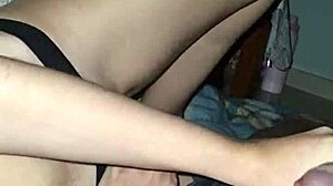 couldn't just stare at that brazilian cock, had to jerk it off for him in this amateur couple moment