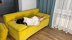 Whoa this milf with big ass waited on the couch but ended up taking anal from someone else 😏