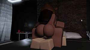 Bear girl takes control riding boyfriend's big cock with blowjob and handjob dominance