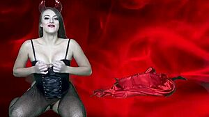 Camsoda - busty brunette plays dirty devil and gets cum in panties