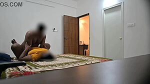 indian couple engages in missionary sex and blowjob with muslim maid jamila watching