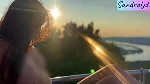 I feel so alive with nipple touches in this beautiful paradise setting as a pretty hungarian brunette enjoys the outdoors