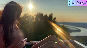 I feel so alive with nipple touches in this beautiful paradise setting as a pretty hungarian brunette enjoys the outdoors