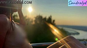 I feel so alive with nipple touches in this beautiful paradise setting as a pretty hungarian brunette enjoys the outdoors