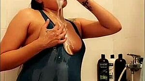 A hot Spanish pregnant housewife shares her horny homemade moments in a real solo video