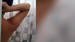 Cute latina showering