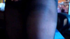 Hey, watch this cum load soak right into my black pantyhose...