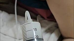 Hey, check this out - impregnated by a fantasy dog dildo in bent over blonde chubby creampie action! 🐶💦