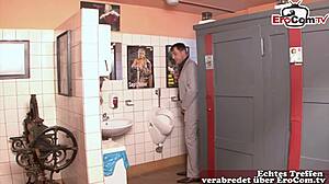 German Turkish Teen Amateur Gets Caught Fucking Stranger Man In Public Toilet