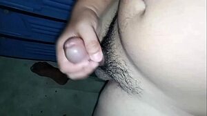 pinoy guy jerks off after shower and shoots cum in homemade video