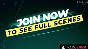 Stunning brunette lilu moon gives footjob and gets fucked doggystyle with cum on feet