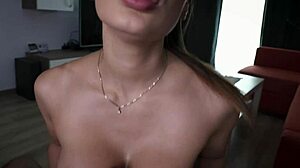 Huge squirting orgasm from riding cock hard before work