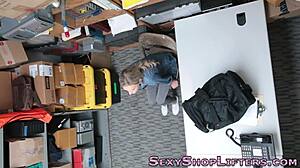 skinny teen thief caught on hidden cam gets drilled hard with cumshot