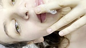 Petite Pregnant Brunette in Cumshot Compilation