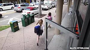 Uh, shoplifter Lindsay Lee catches officer Jack's drift and does what he wants, getting that pussy pounding at work