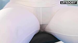 Why is influencer Holly Day set for passionate lesbian fuck with personal trainer, including face sitting and scissoring