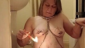 i feel so submissive as female slave in candle uro self-session