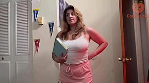 StepMom with BIG TITS Takes HUGE LOAD from Not Son in Homemade Taboo Blowjob